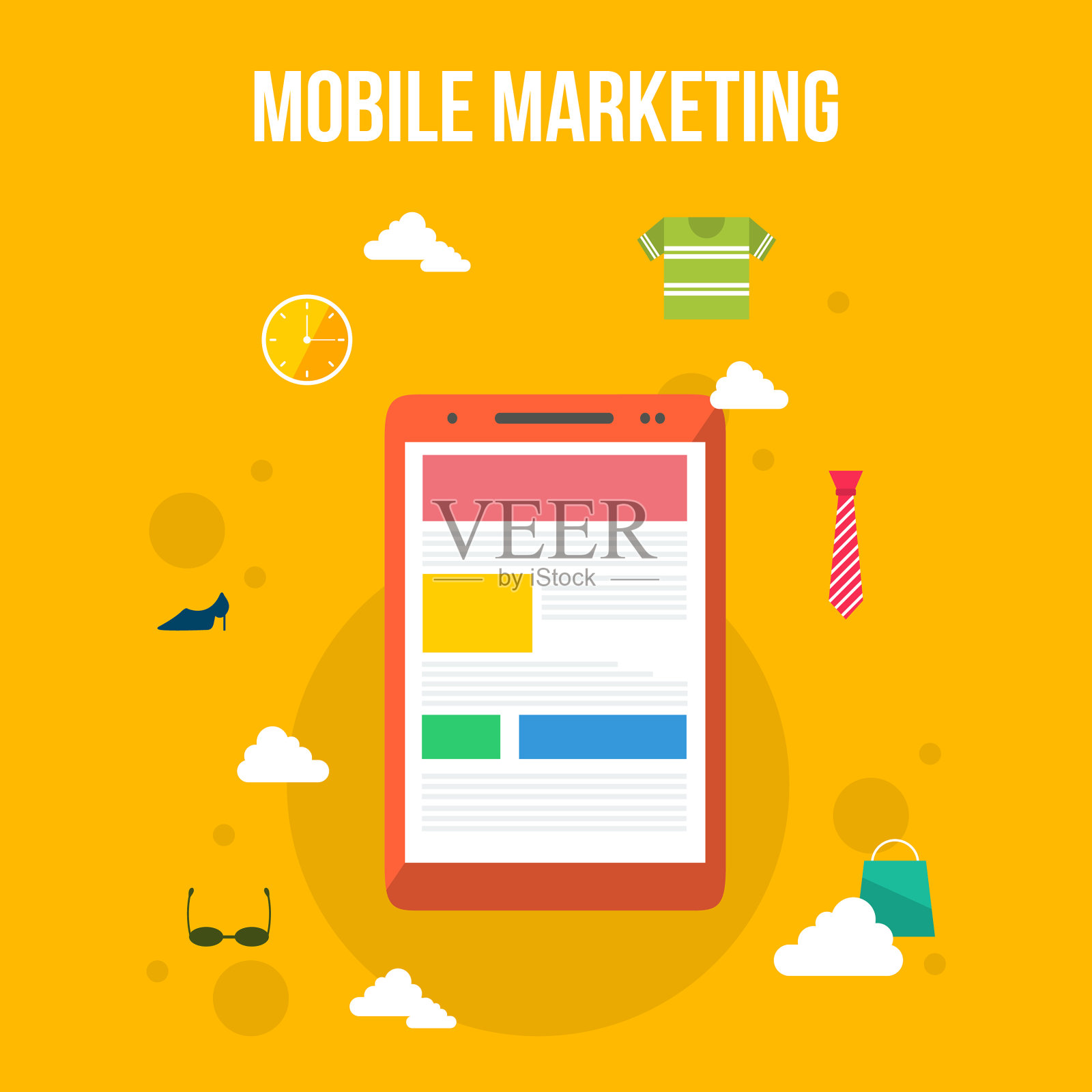 平面设计移动营销集合插画图片素材