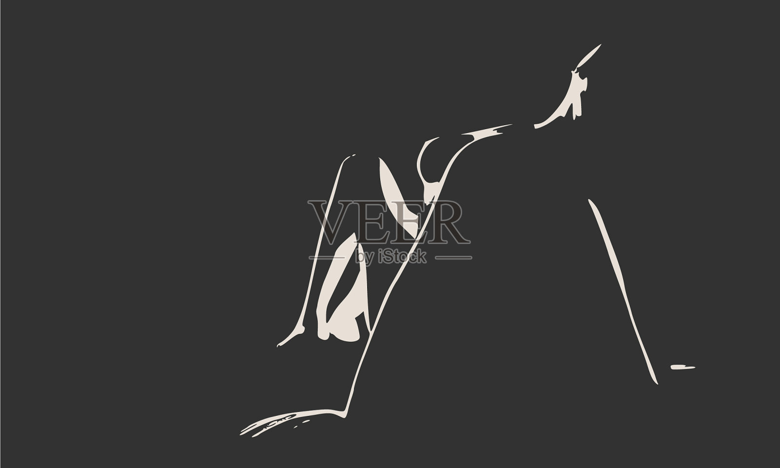 美丽性感的健身女孩插画图片素材