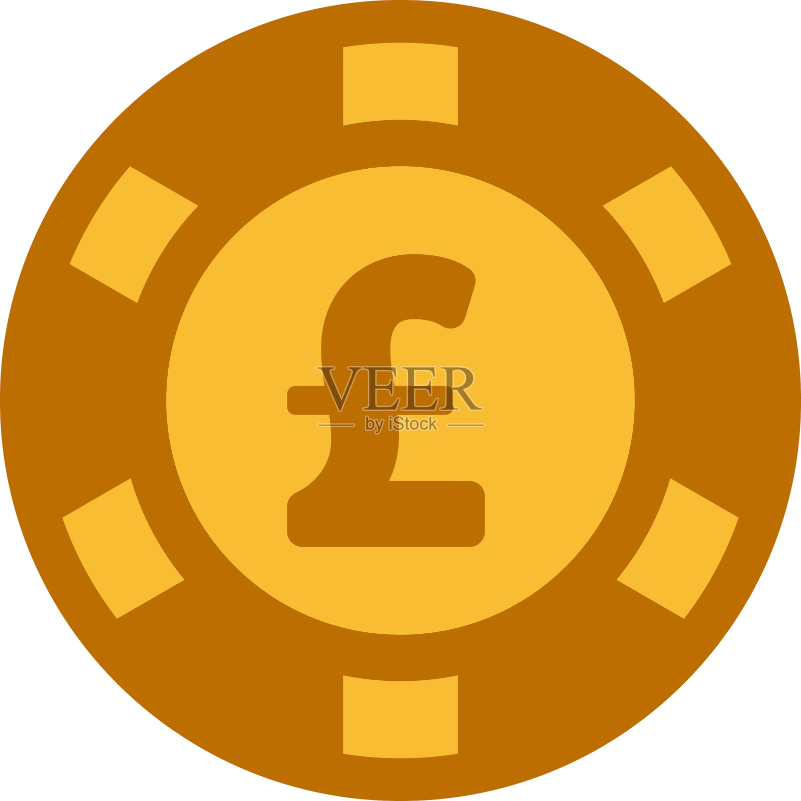 英镑金币赌场筹码插画图片素材