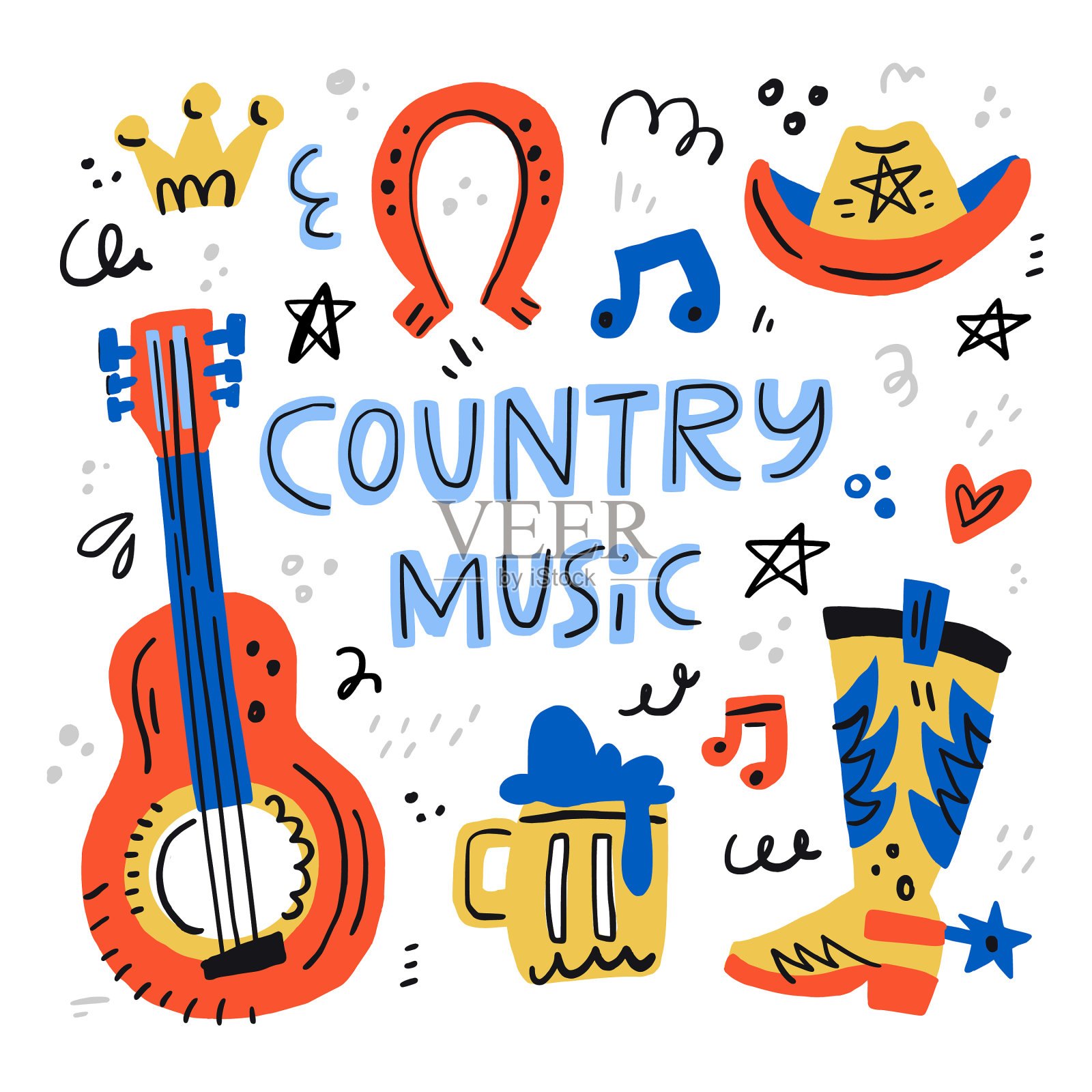 乡村音乐插画图片素材