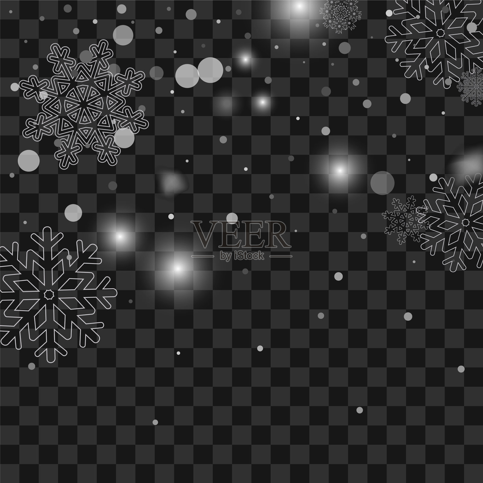 圣诞雪降雪插画图片素材