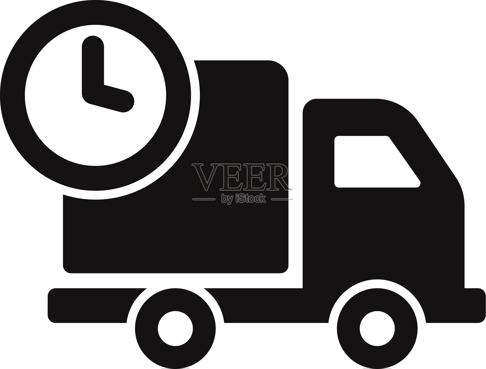 货车和时钟图标设计元素图片