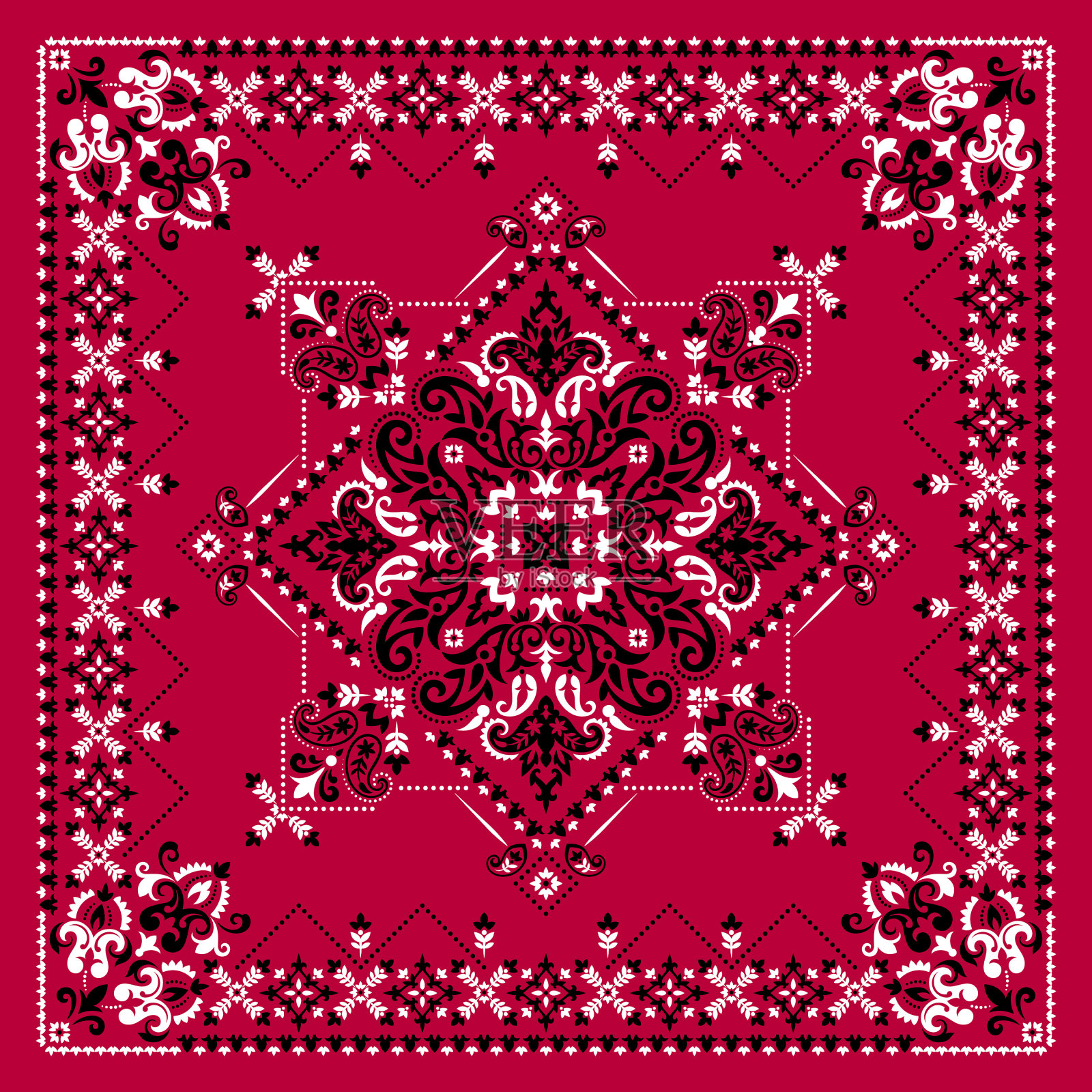 装饰手帕印花传统插画图片素材