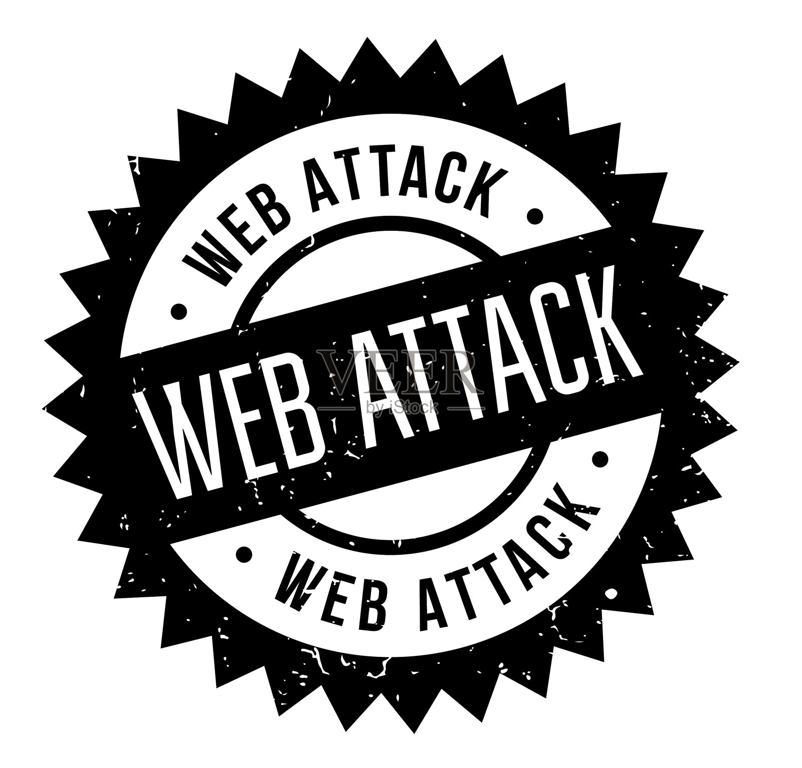 Web攻击橡皮图章插画图片素材