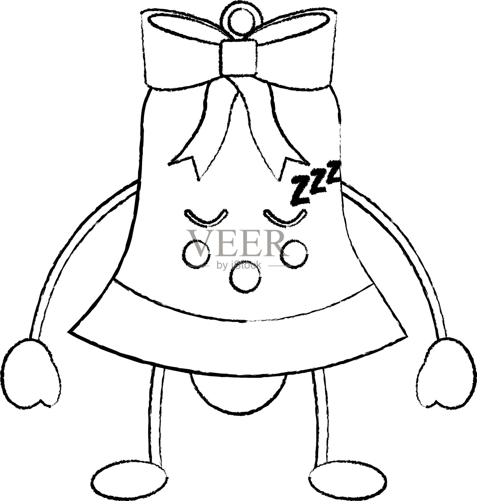 圣诞钟声睡着表情符号图像设计元素图片