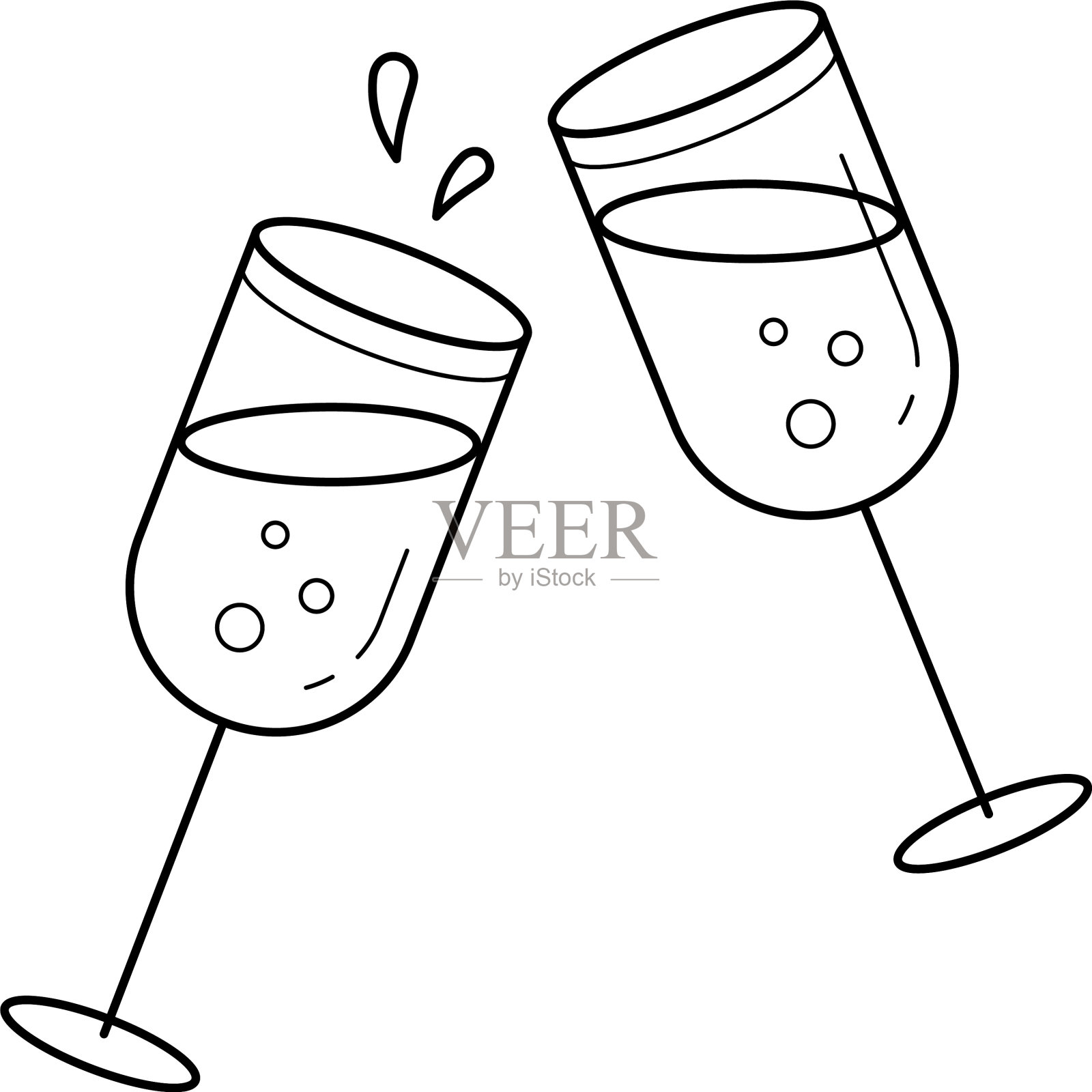 香槟酒杯系列图标设计元素图片