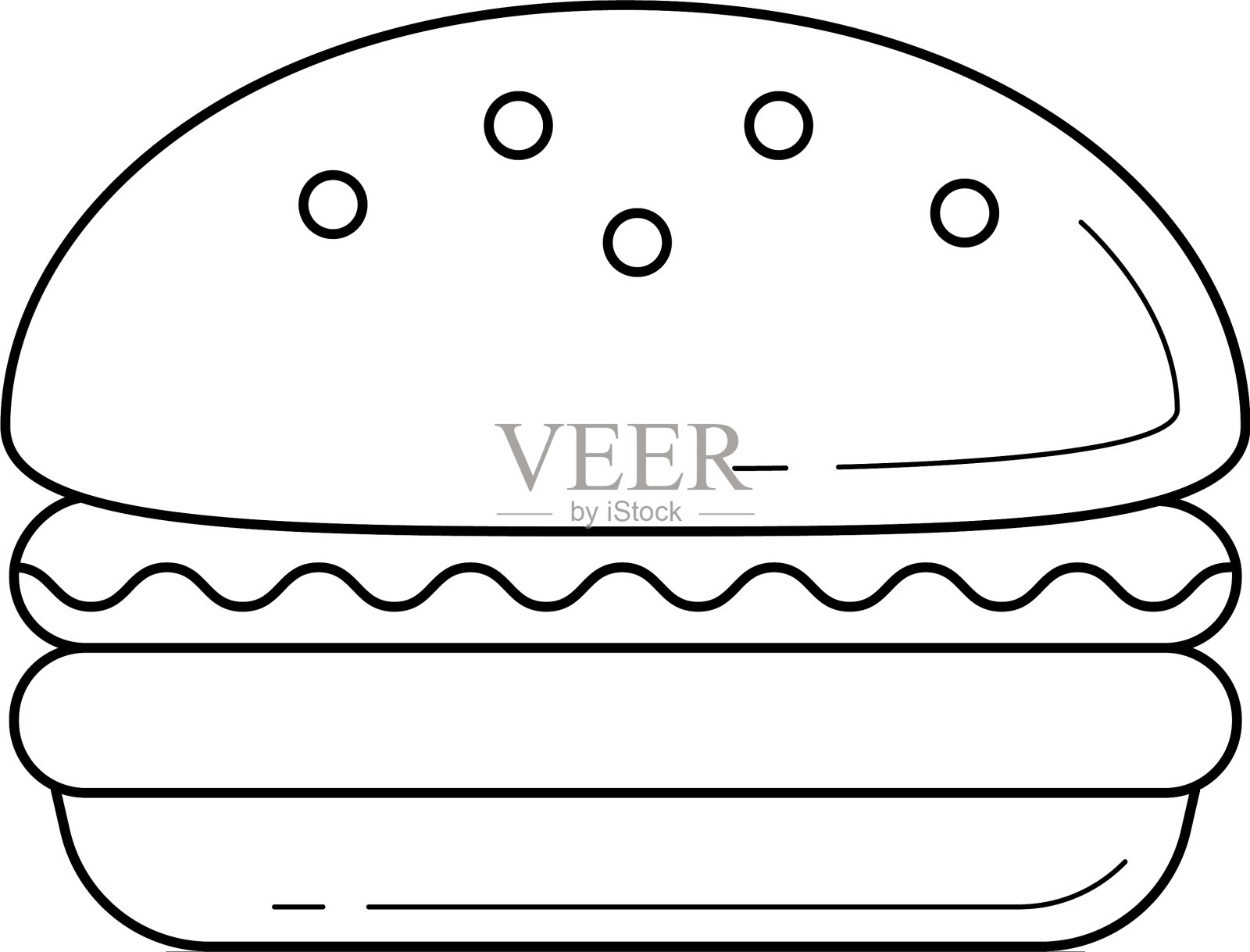 汉堡一行图标设计元素图片