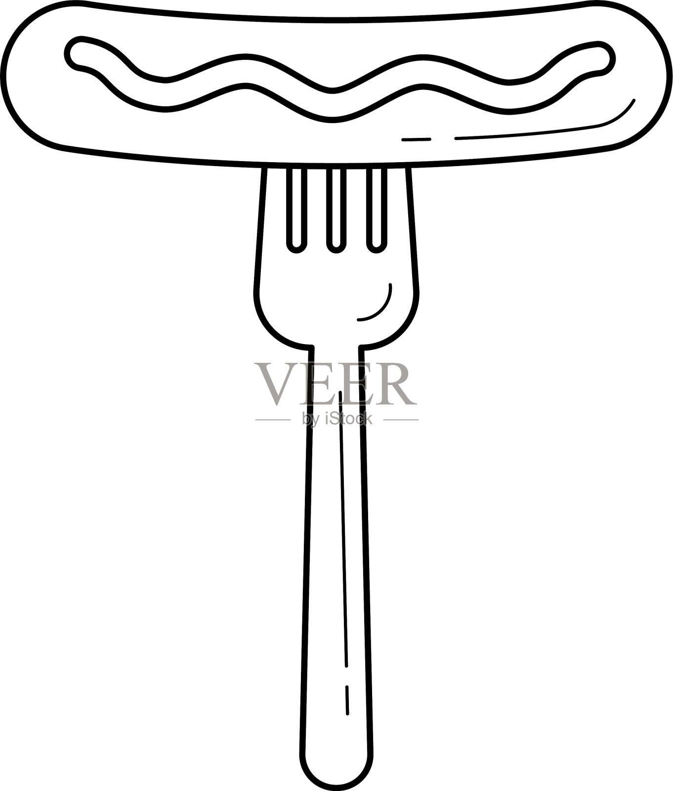 烤香肠上叉线图标设计元素图片
