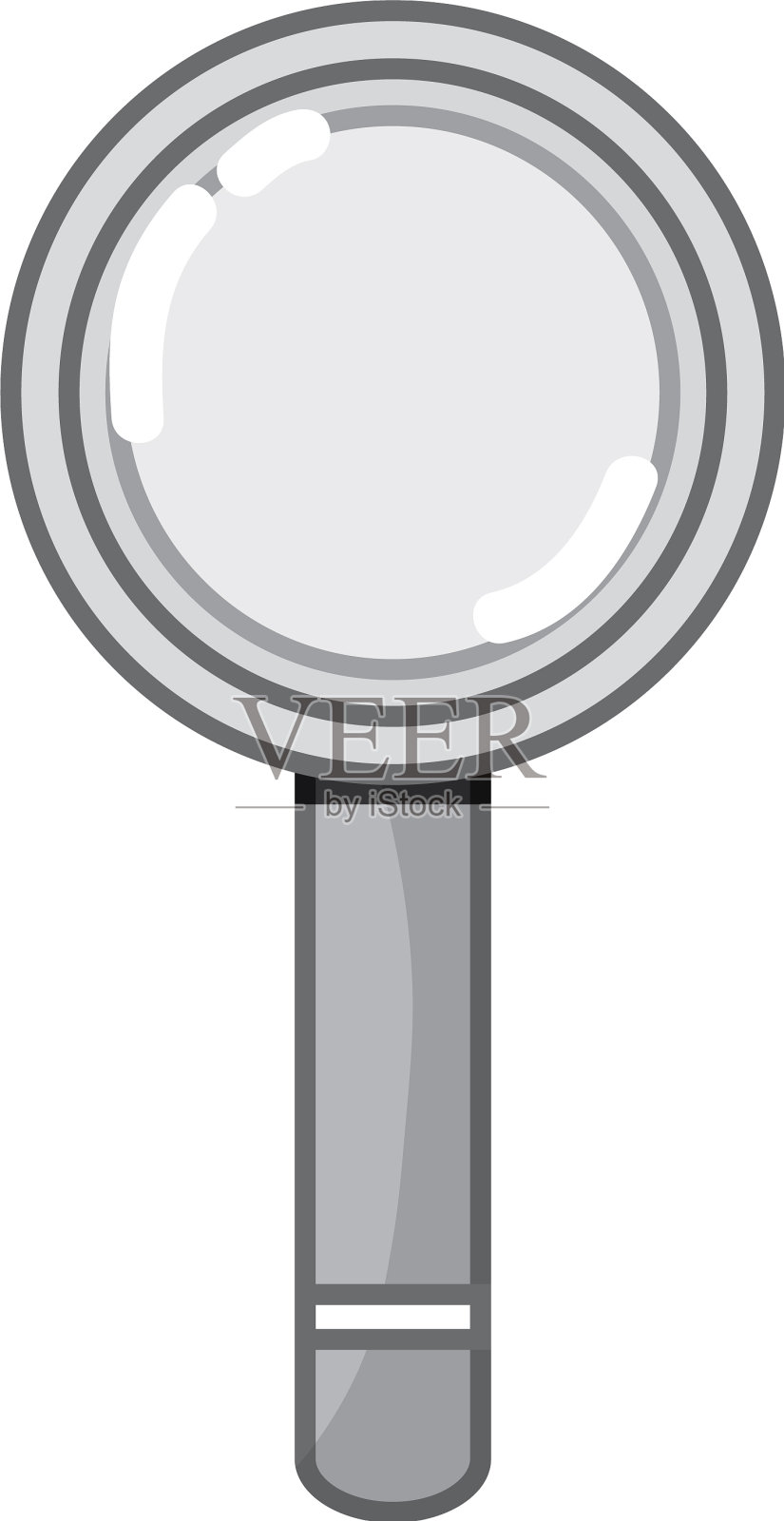 灰度放大镜工具对象设计设计元素图片