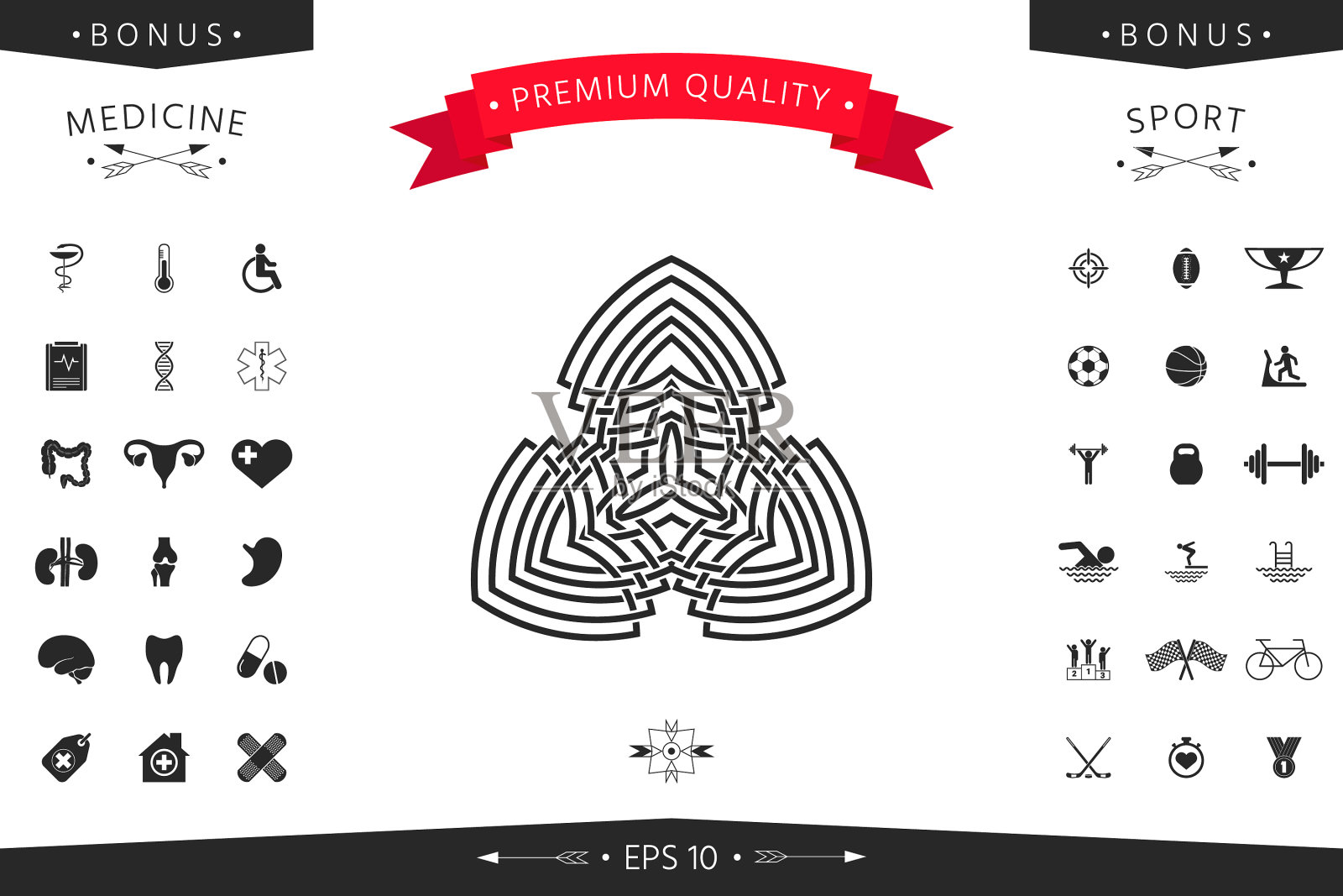 几何东方阿拉伯图案标志插画图片素材