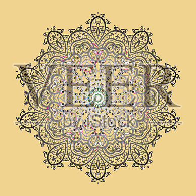 孤立的水彩雪花上五彩缤纷插画图片素材