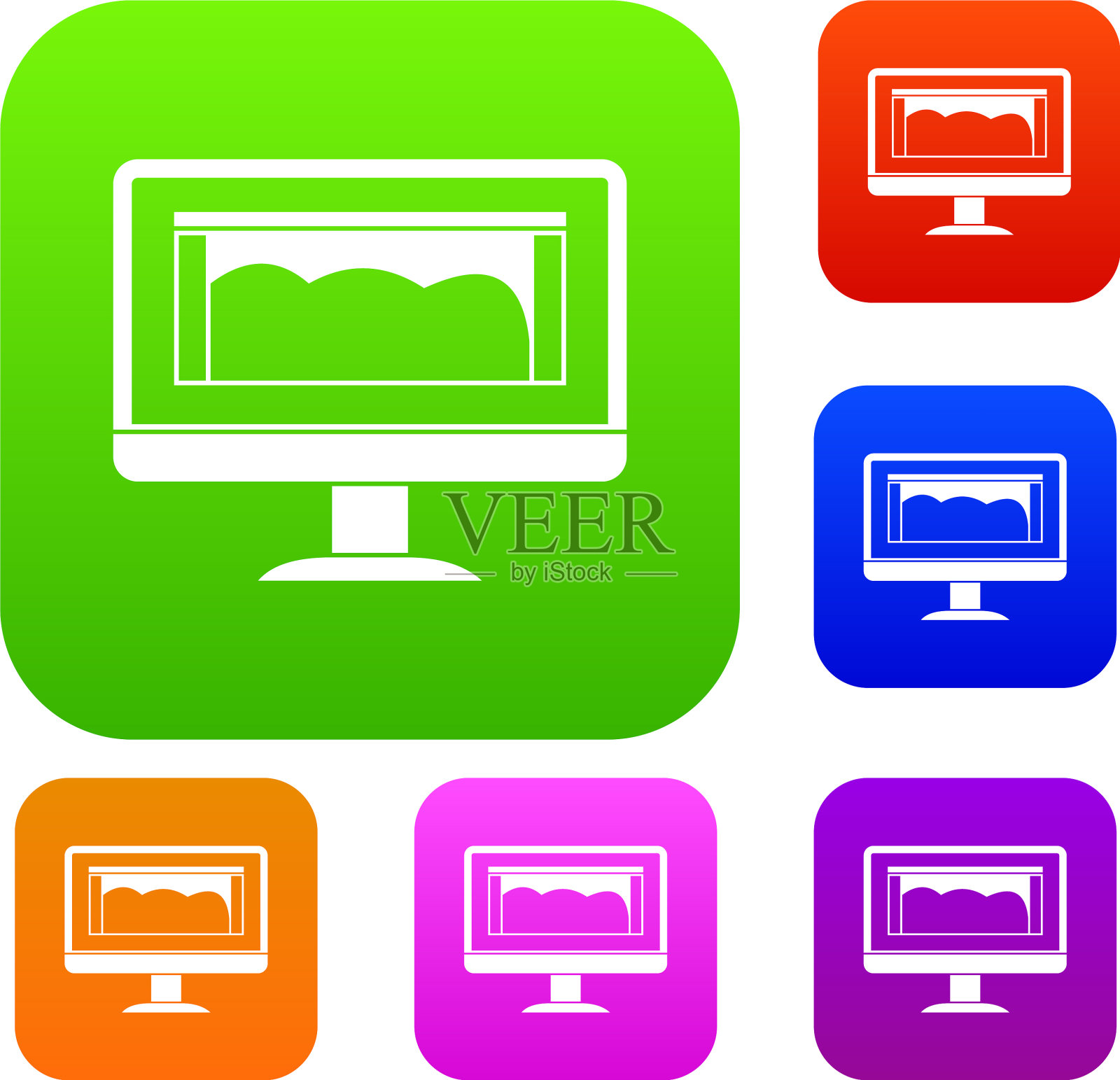 绘图监控集颜色收集图标素材