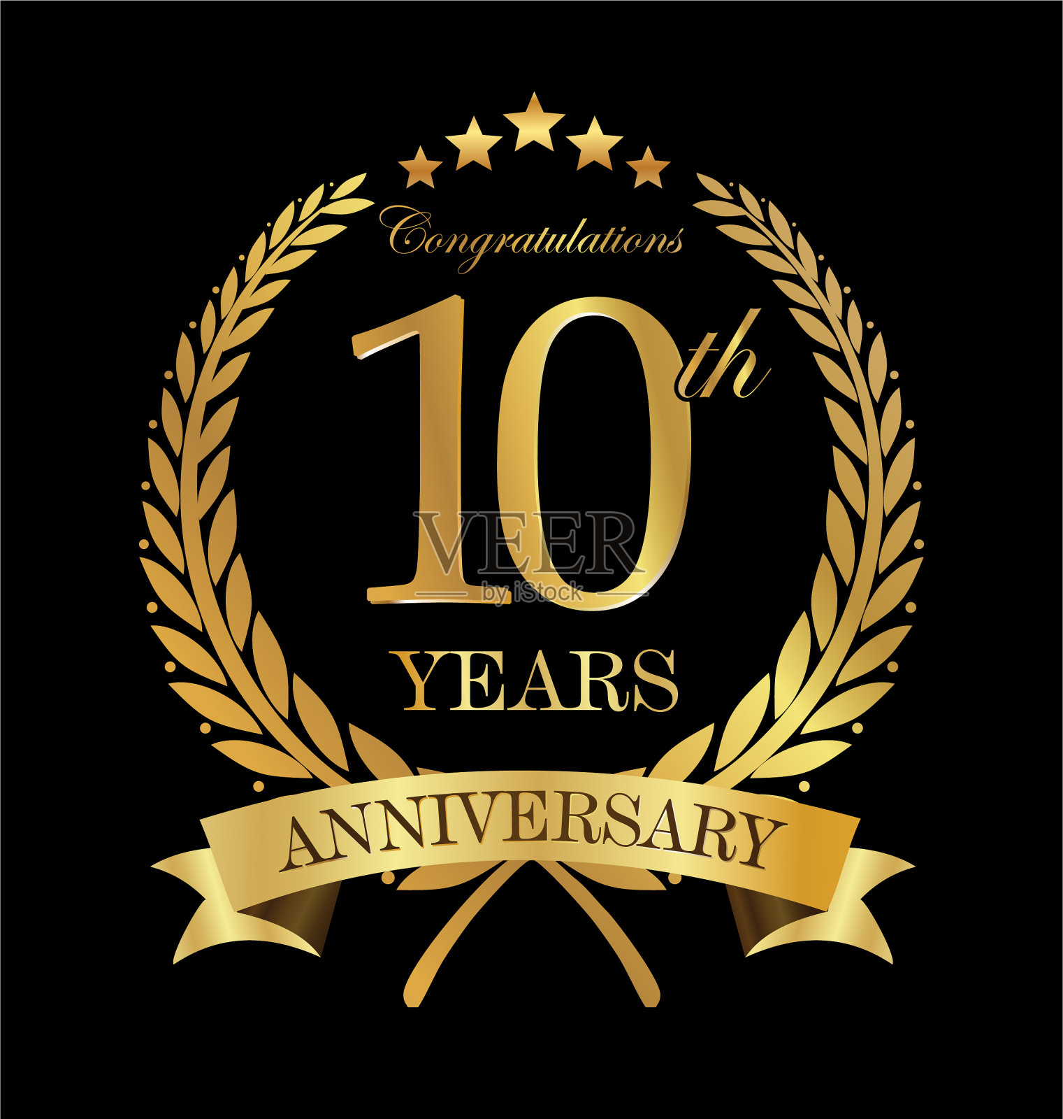 10周年金桂花冠4插画图片素材