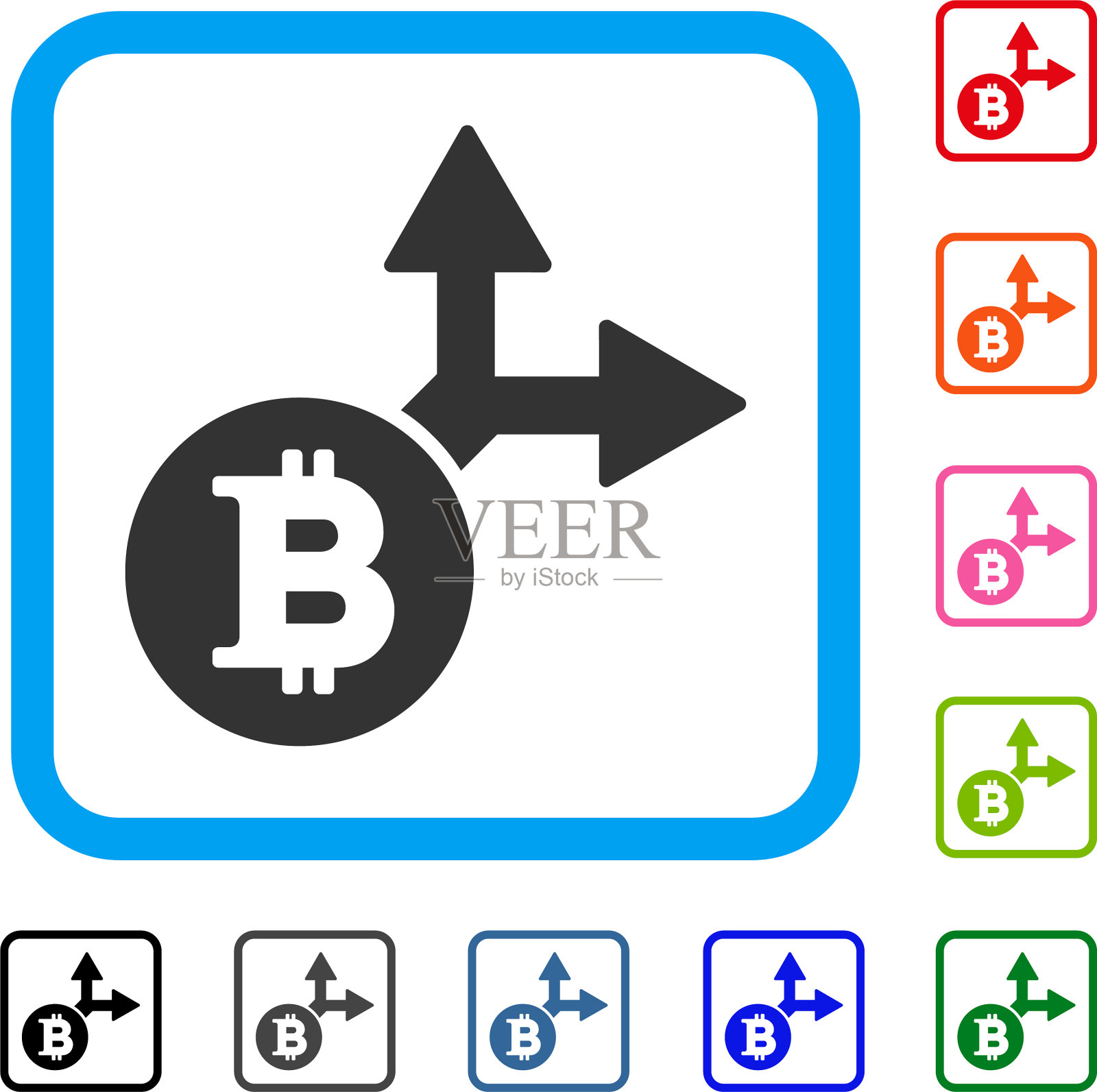 比特币分叉框架图标图标素材