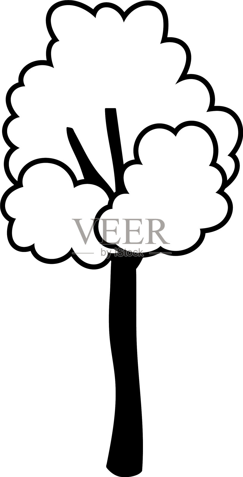 孤立抽象和季节树设计设计元素图片