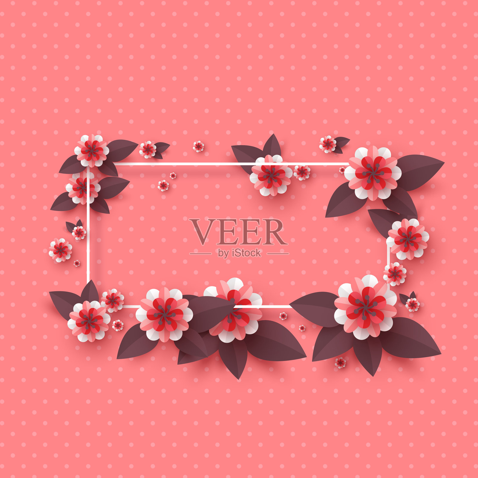 剪纸装饰花插画图片素材