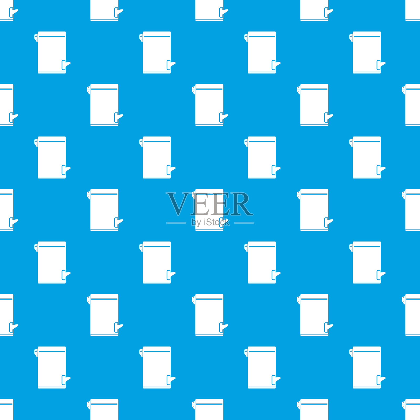 垃圾桶图案无缝蓝色插画图片素材