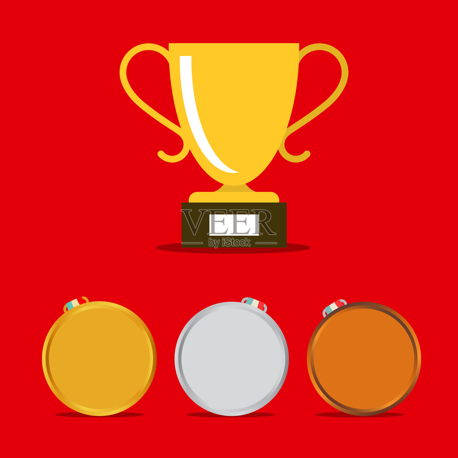 奖牌图标，镶有金杯图标素材
