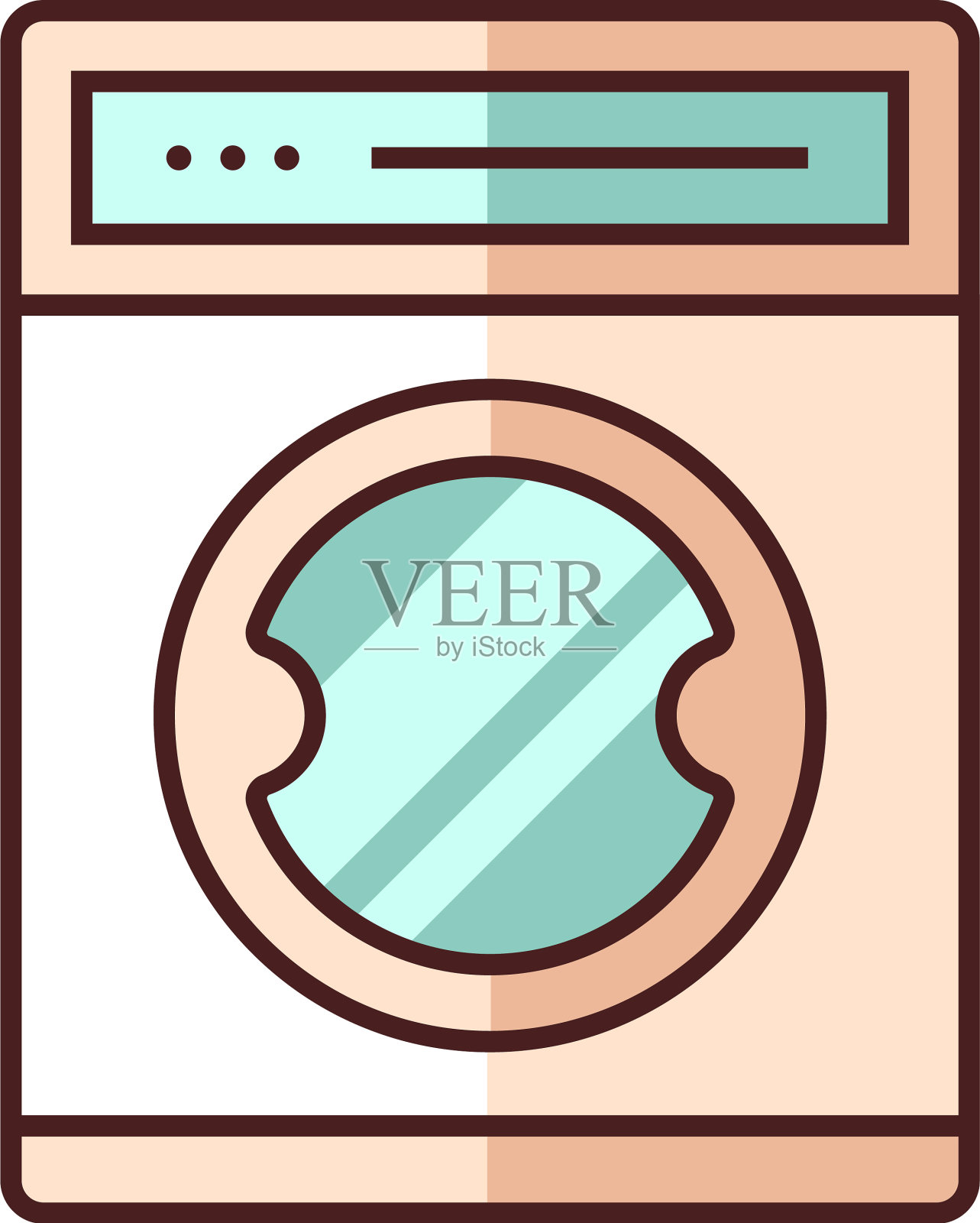 洗衣机linecolor插画图片素材