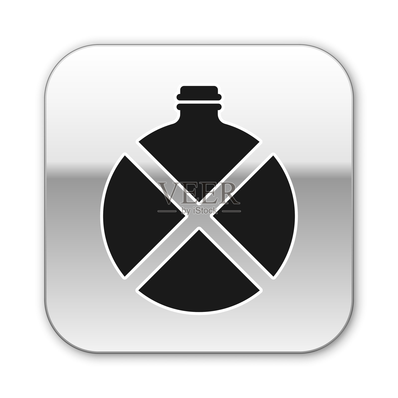 黑色水壶图标孤立在白色上图标素材