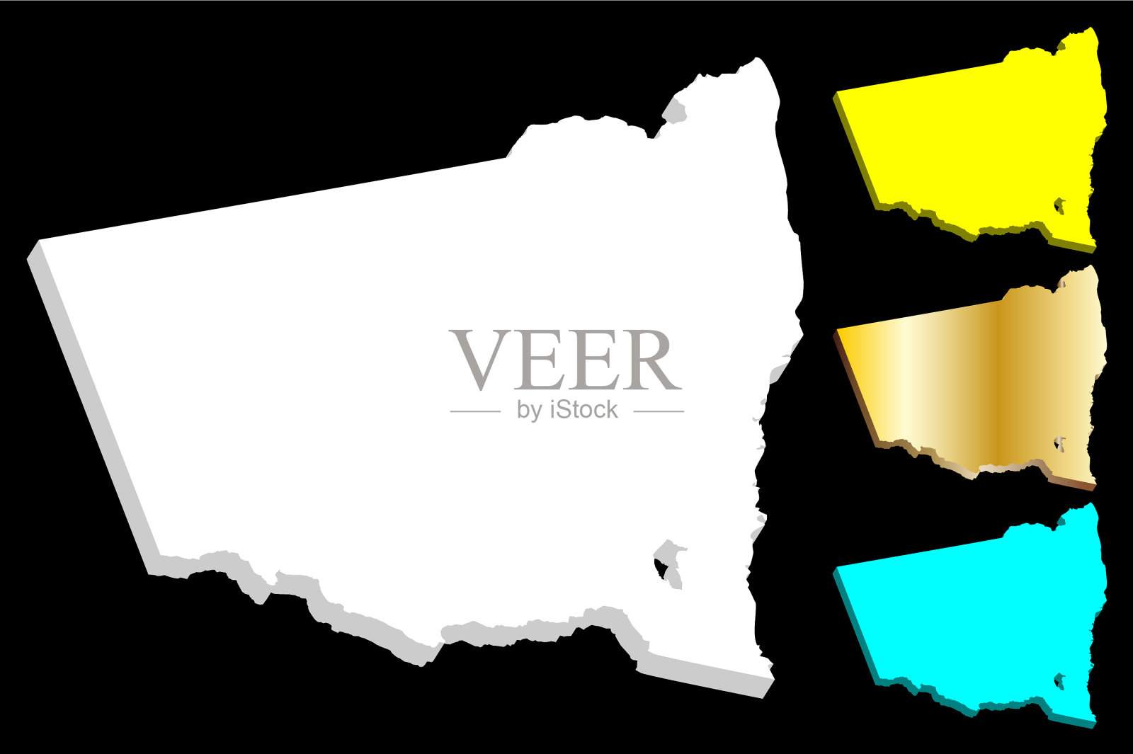 新南威尔士州3d地图插画图片素材