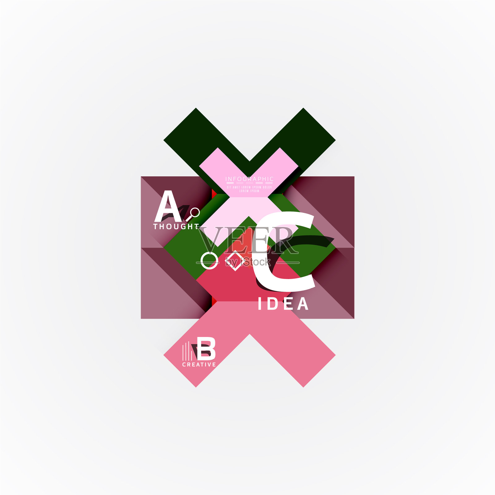 信息图表选项横幅纸样式插画图片素材