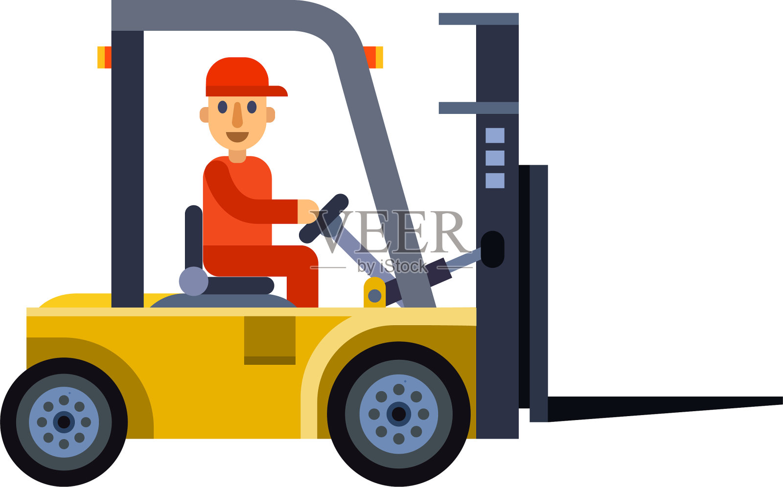 卡车装载机工人性格船运设计元素图片