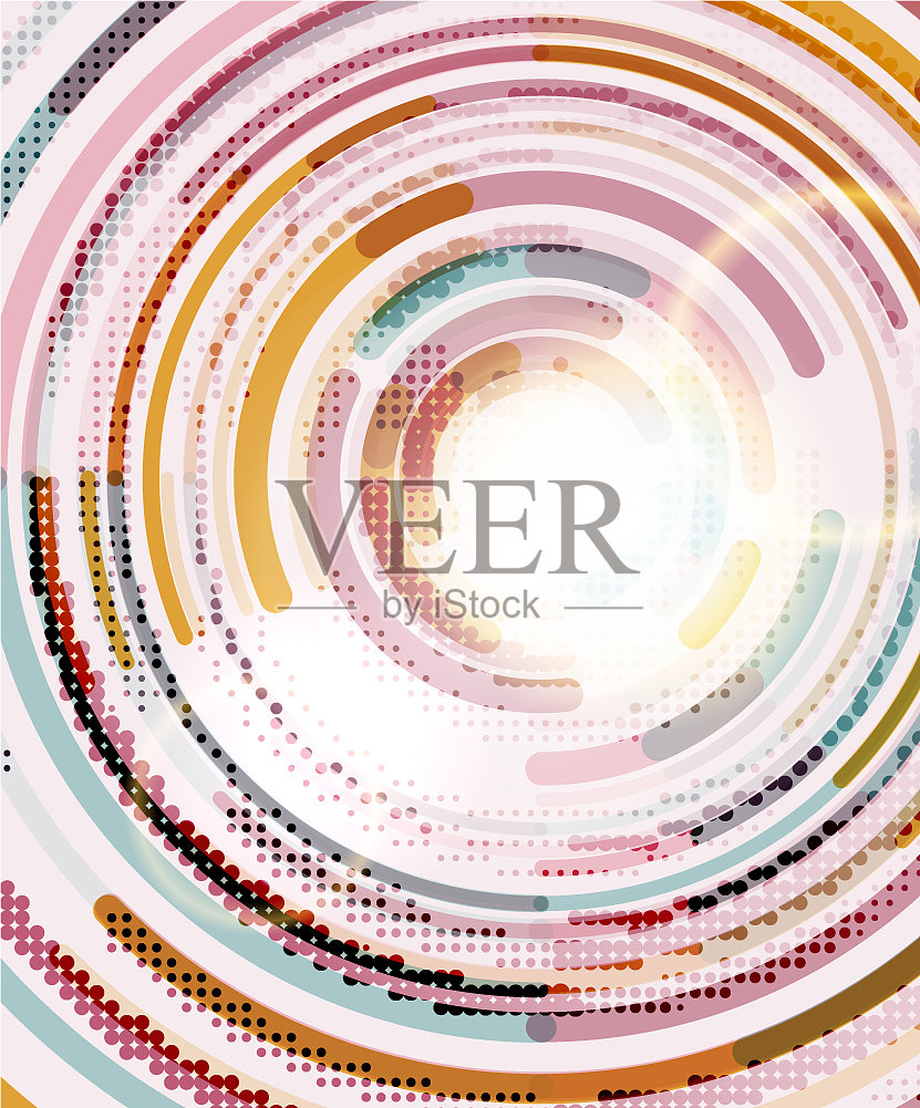 圆线圆几何抽象插画图片素材