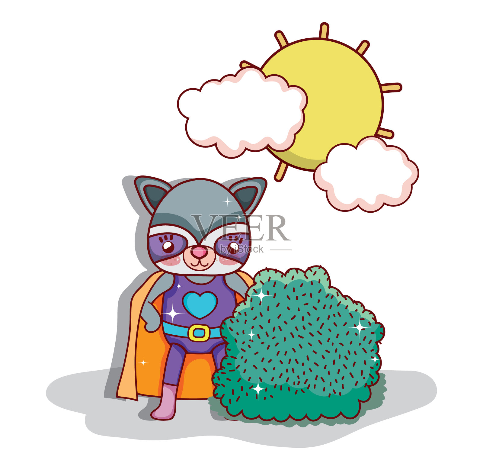 超级英雄的动物卡通设计元素图片