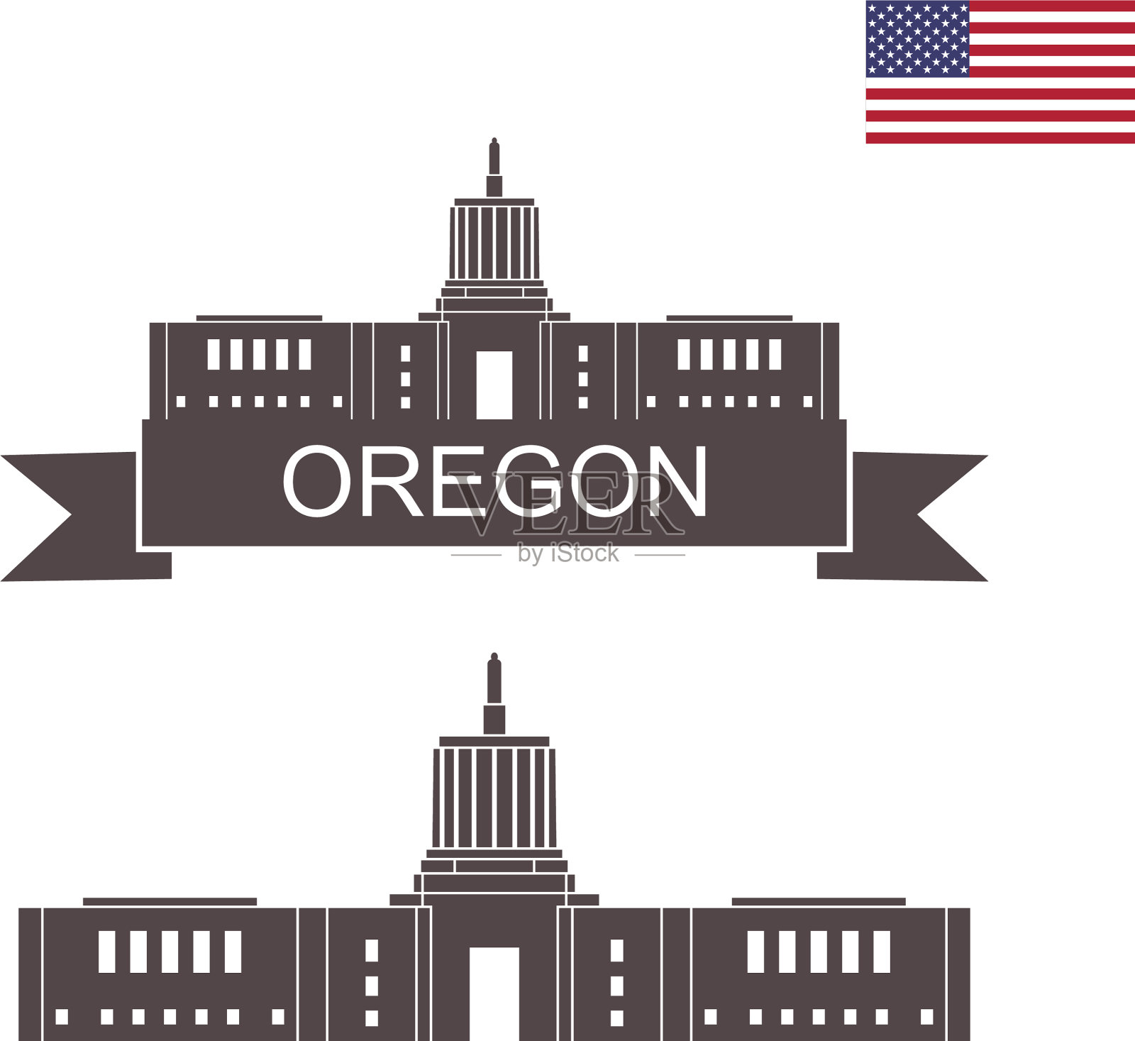 俄勒冈州插画图片素材
