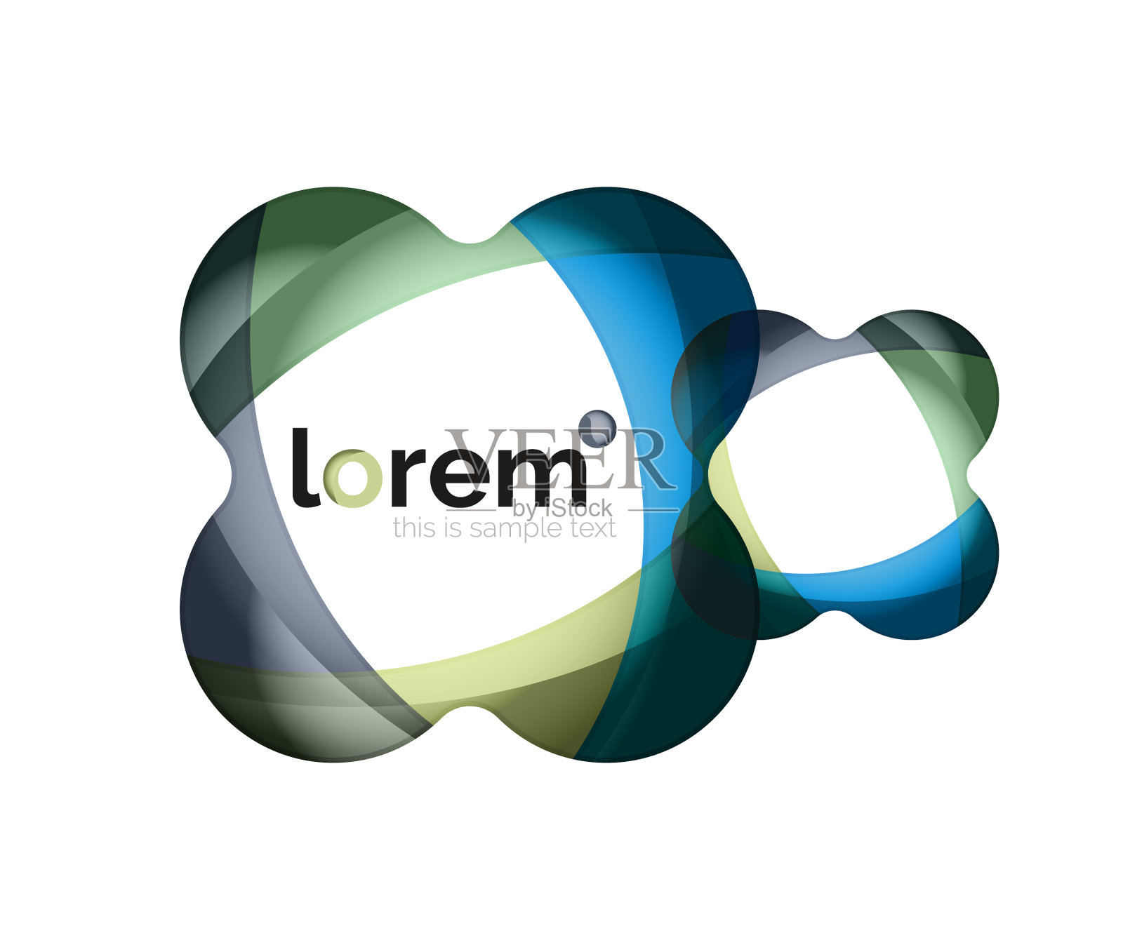 抽象的几何设计使logo流畅设计元素图片