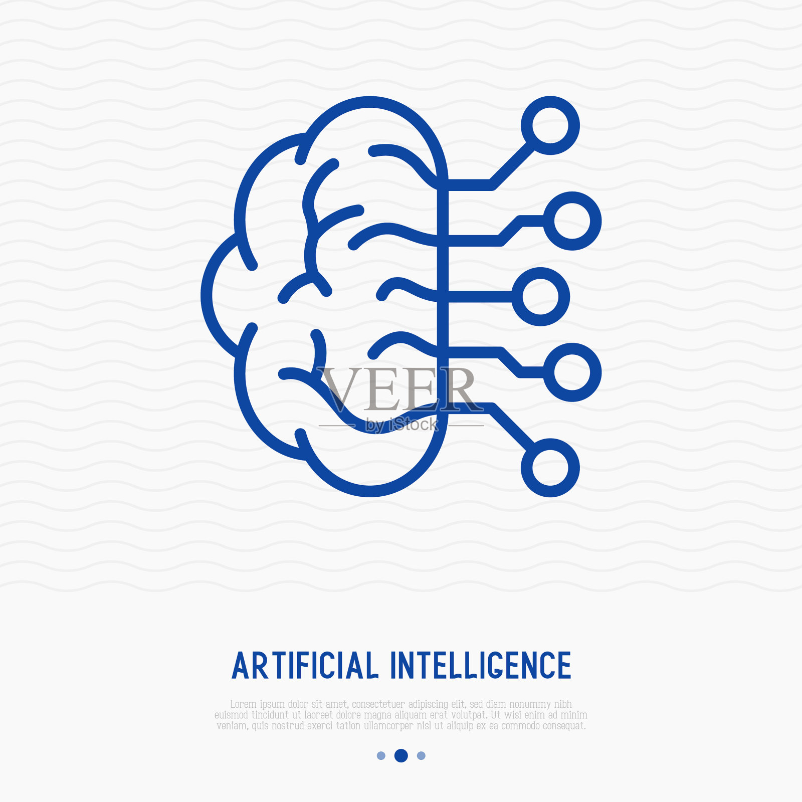 人工智能细线图标插画图片素材