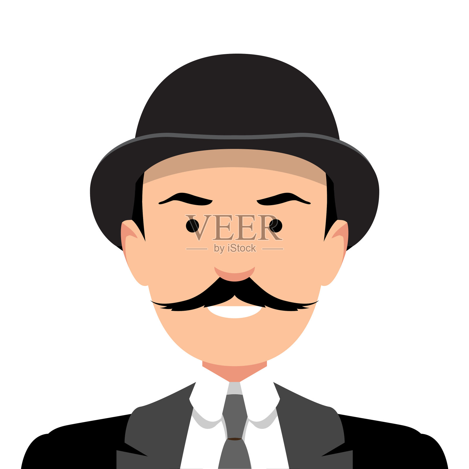 老式绅士肖像插画图片素材