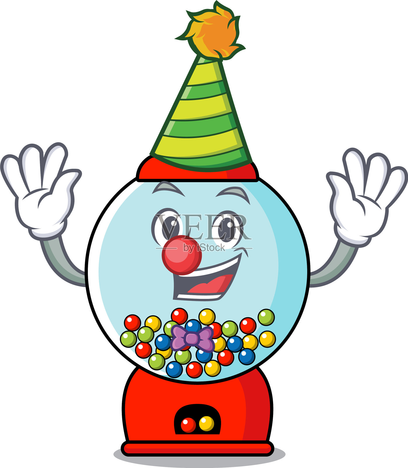 小丑口香糖机吉祥物卡通设计元素图片