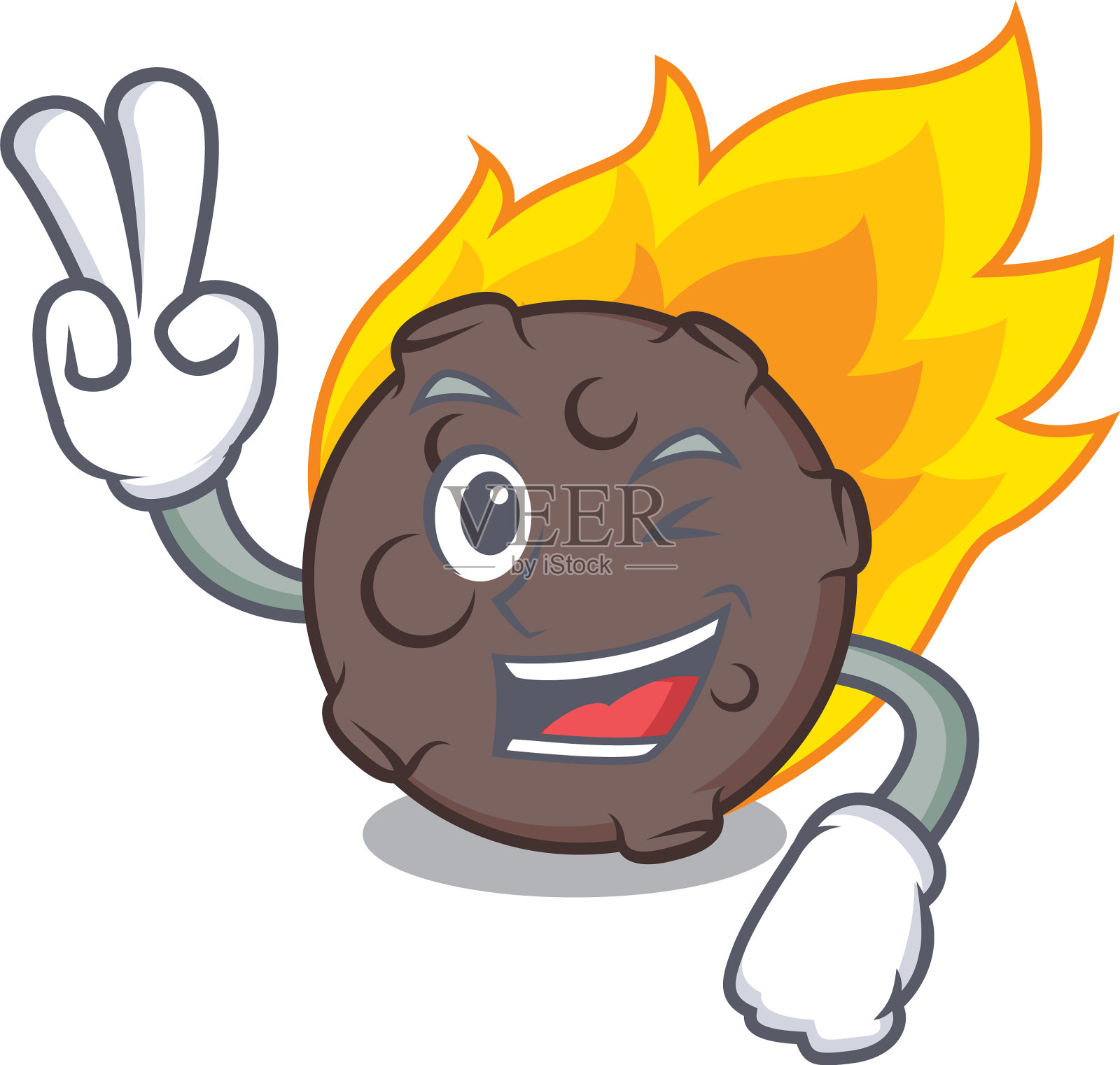 两指陨石人物卡通风格设计元素图片