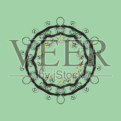 象征冬天冰冻圣诞新年假期插画图片素材