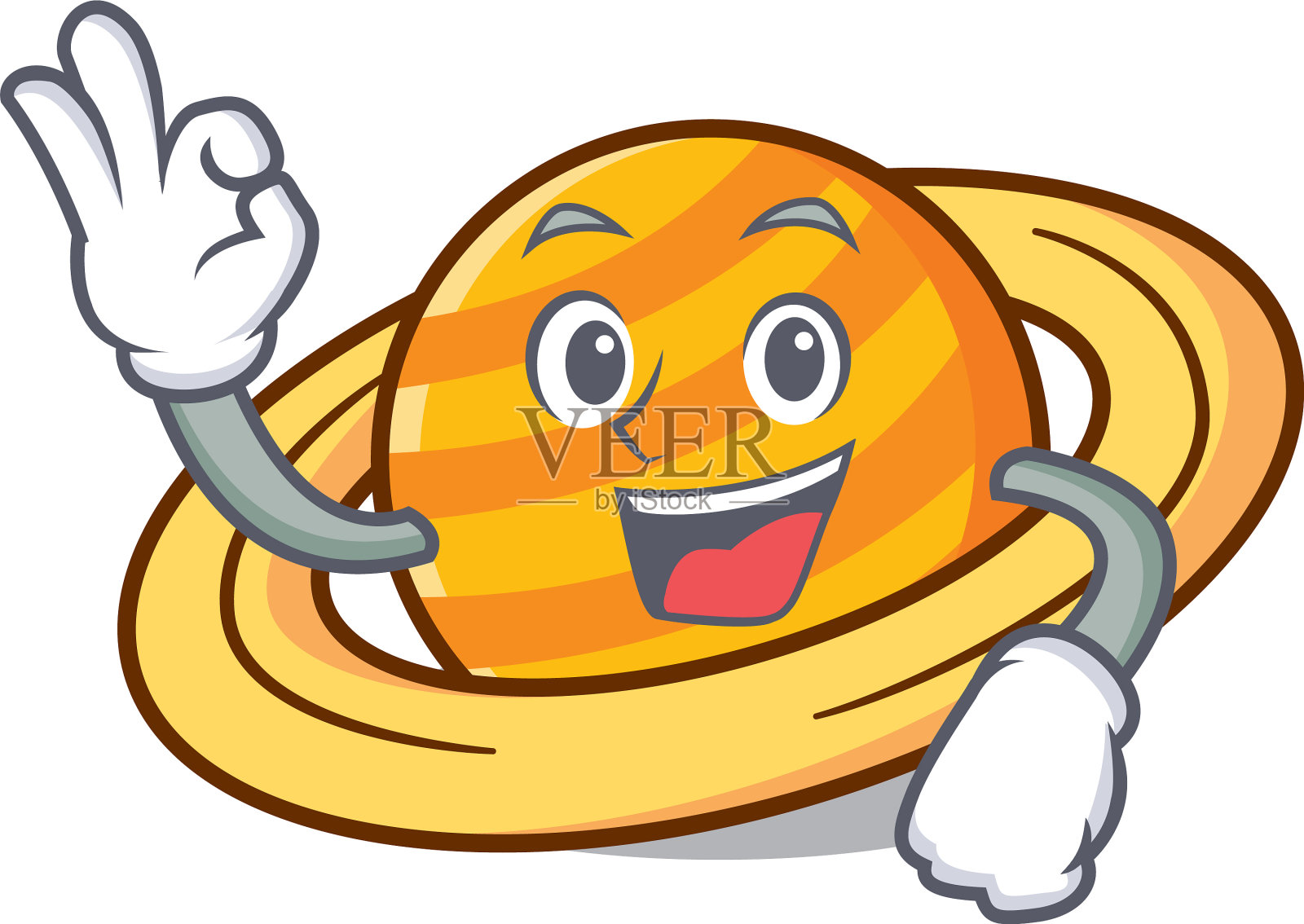 好了，土星人物卡通设计元素图片