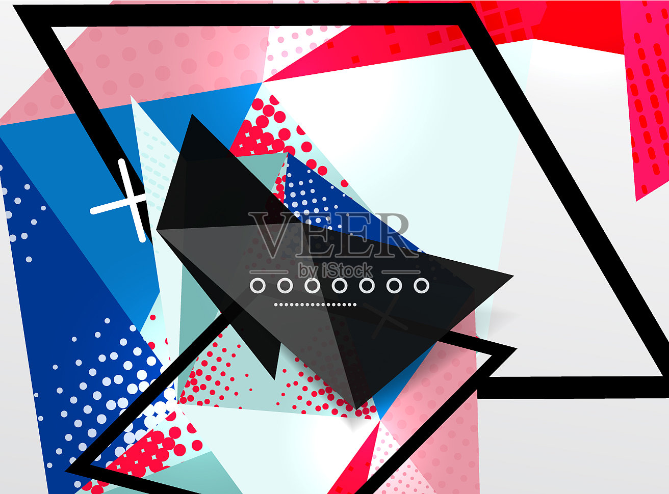 彩色几何抽象构图插画图片素材