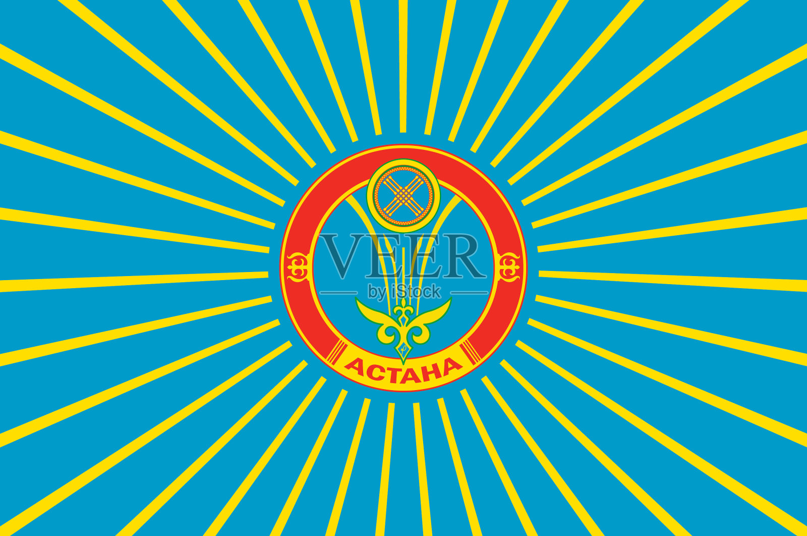 哈萨克斯坦阿斯塔纳的国旗插画图片素材