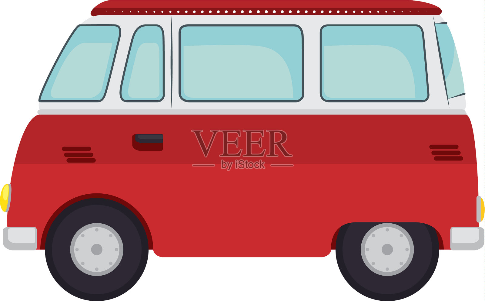 嬉皮士巴士车插画图片素材