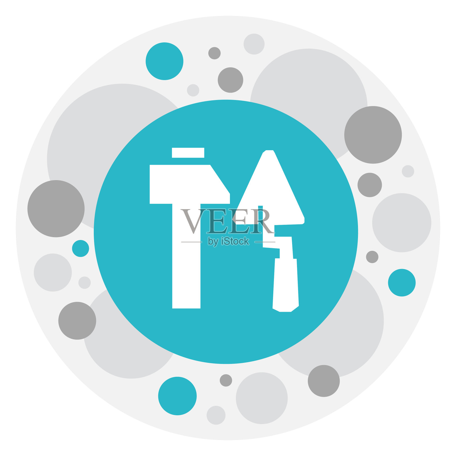 锤上的建筑符号插画图片素材