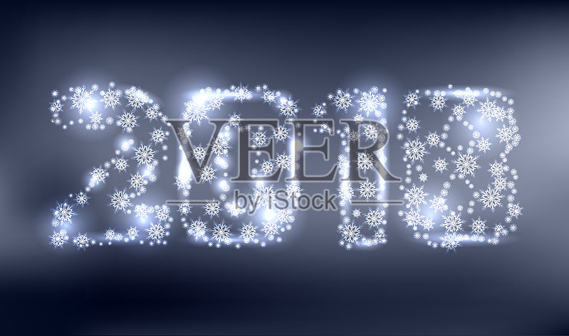 2018年圣诞雪花图插画图片素材