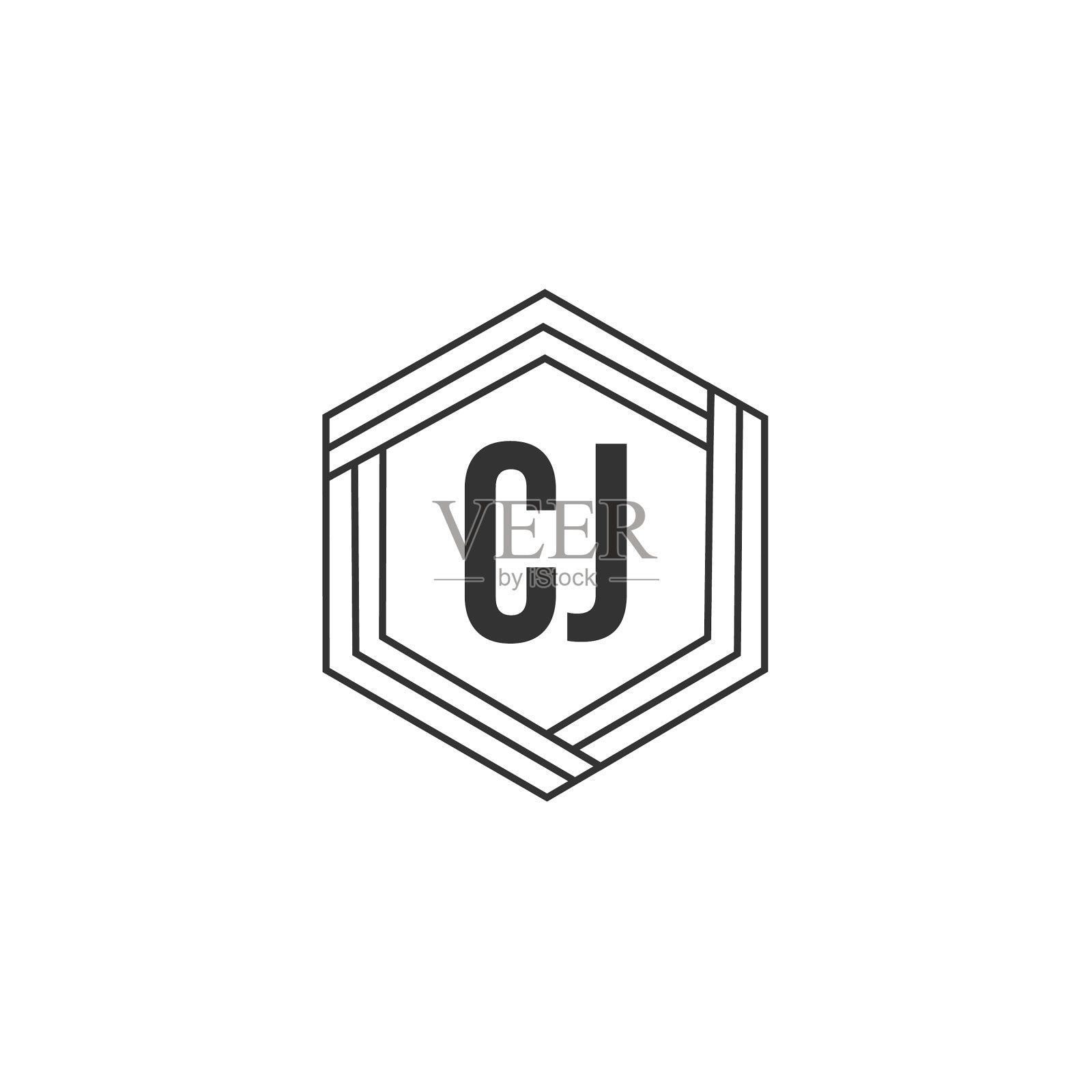 首字母cj标志模板设计图标素材