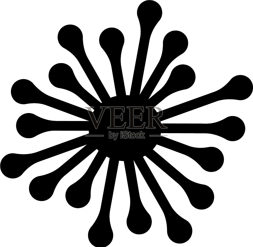 病毒单细胞生物的平面图标设计元素图片