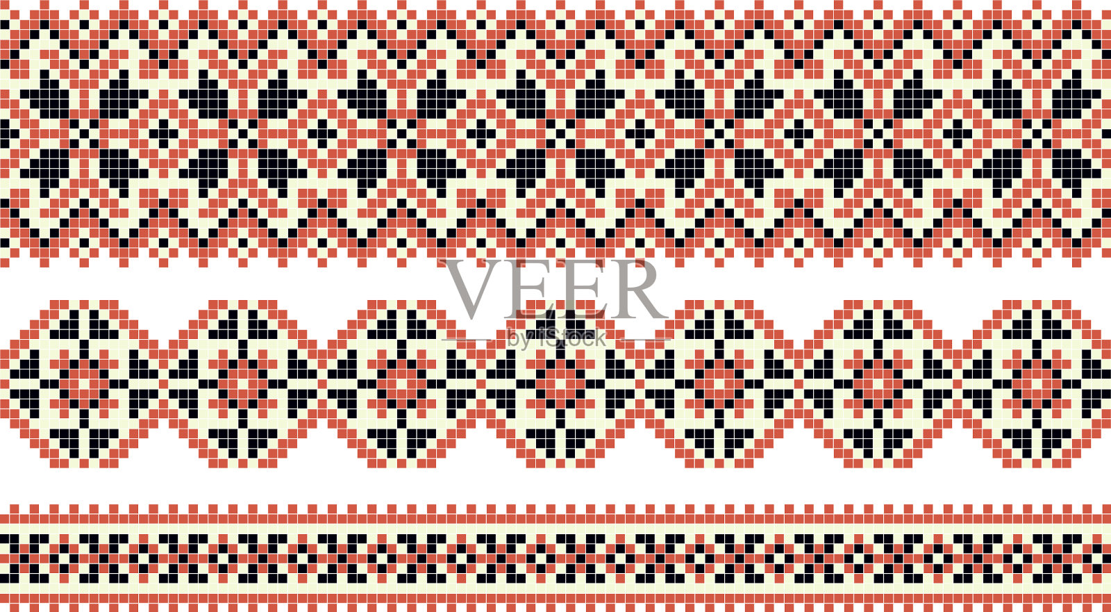 传统乌克兰十字绣的图案插画图片素材