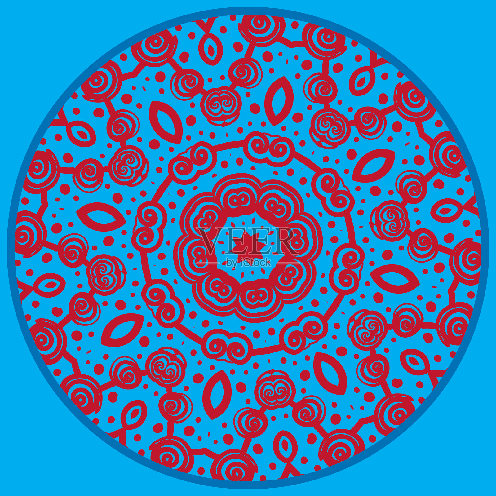 曼荼罗灵感的图案涂鸦插画图片素材