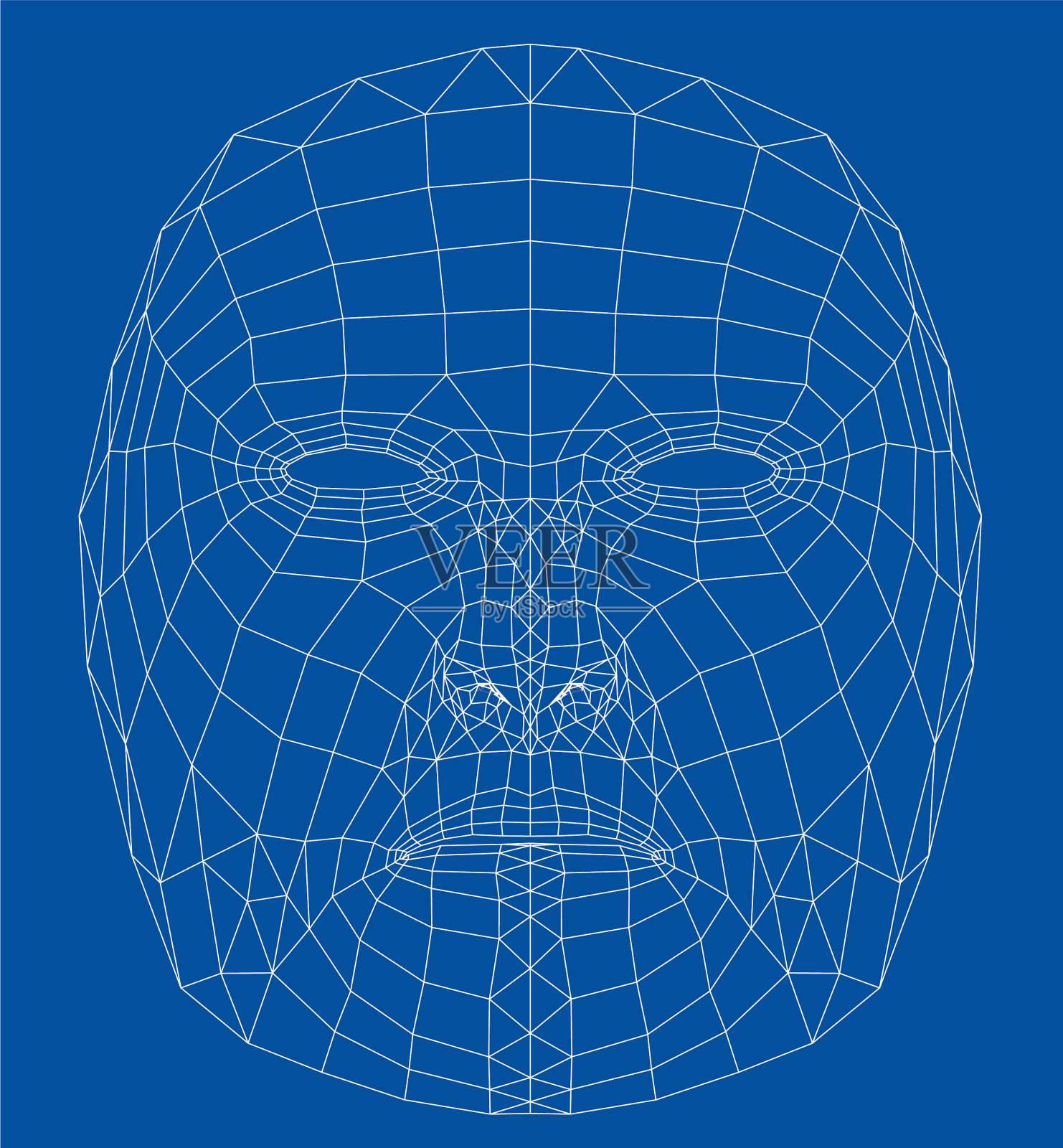 线框抽象人脸插画图片素材