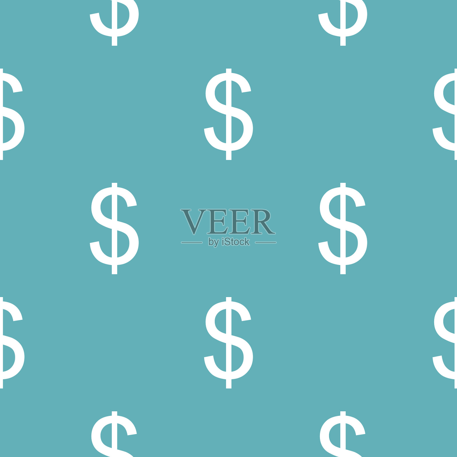 美元无缝蓝插画图片素材