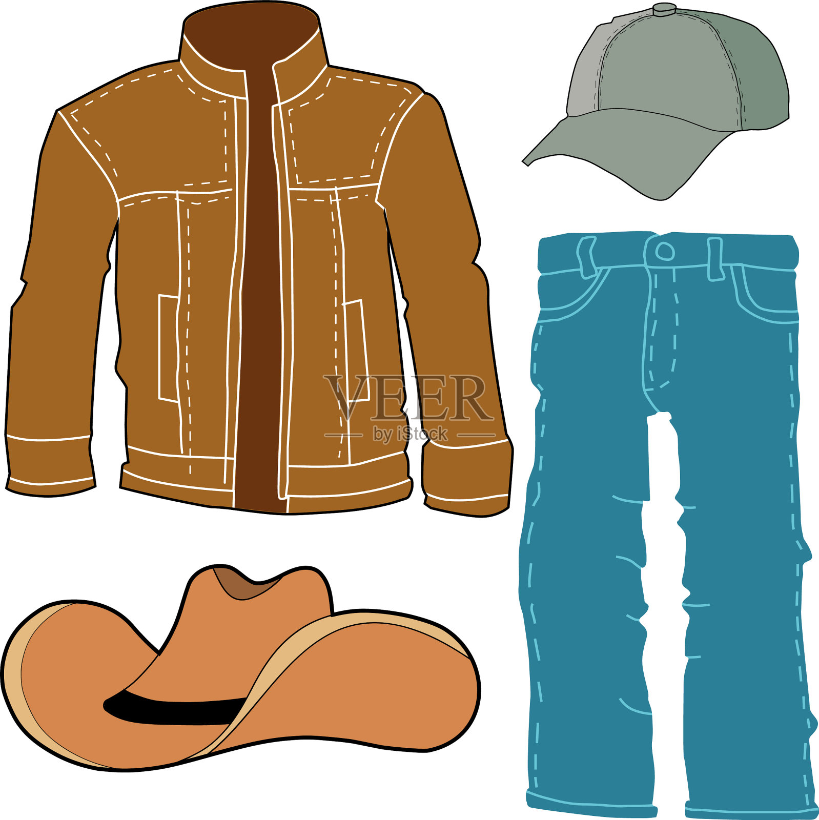 男式服装套装插画图片素材