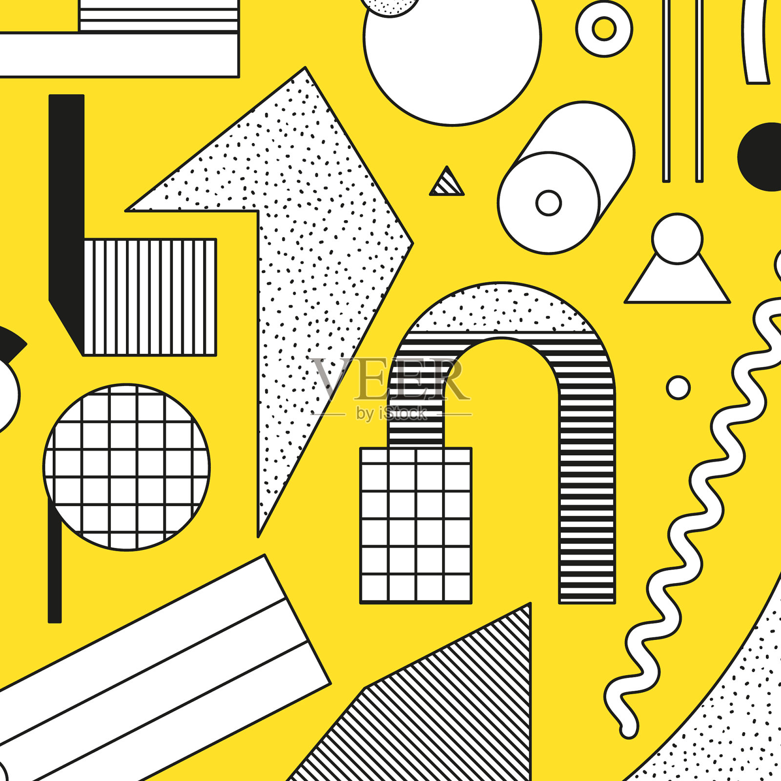 80 - 90年份的新孟菲斯作曲插画图片素材